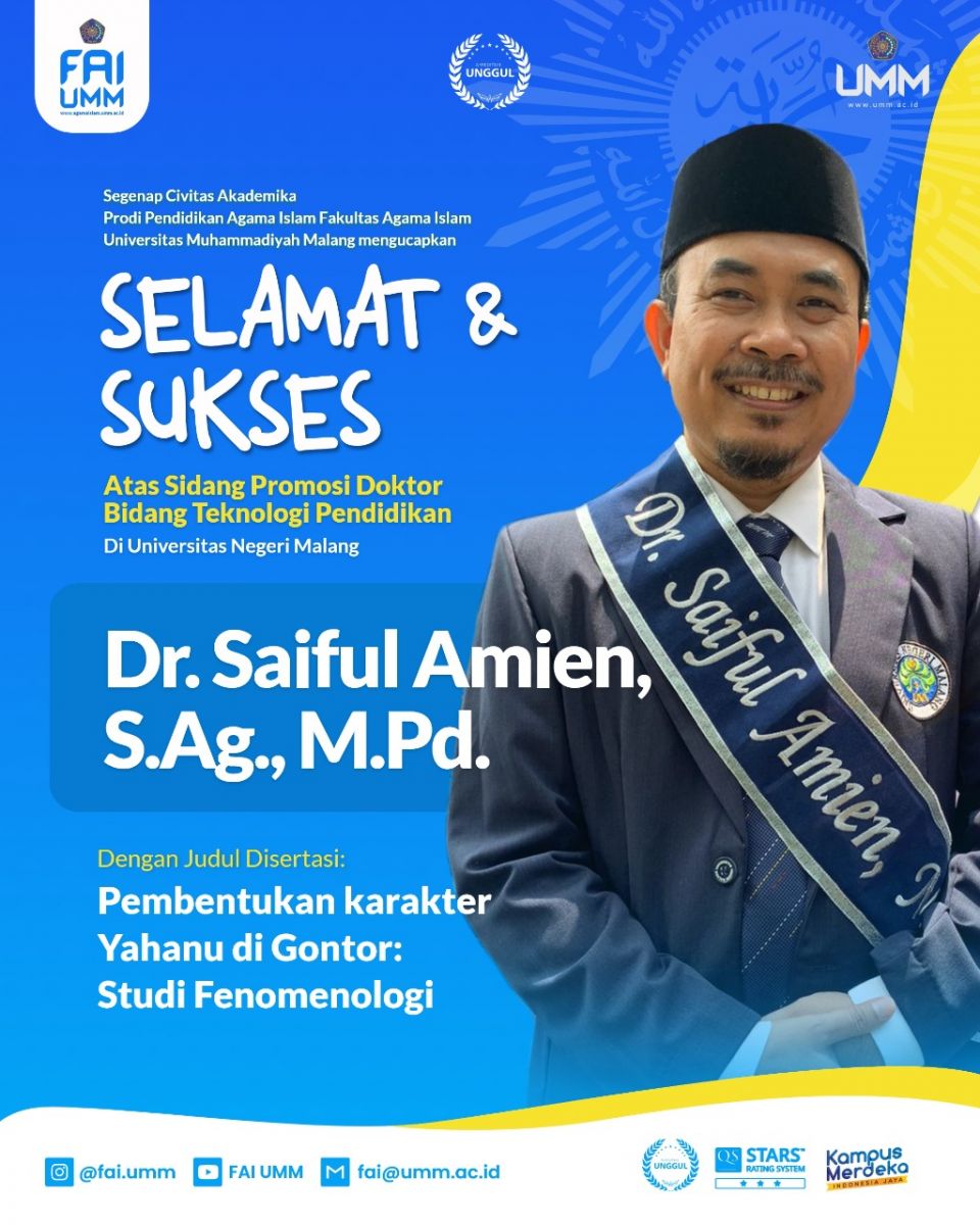 Prodi Pendidikan Agama Islam FAI UMM Lahirkan Dua Doktor Sekaligus ...